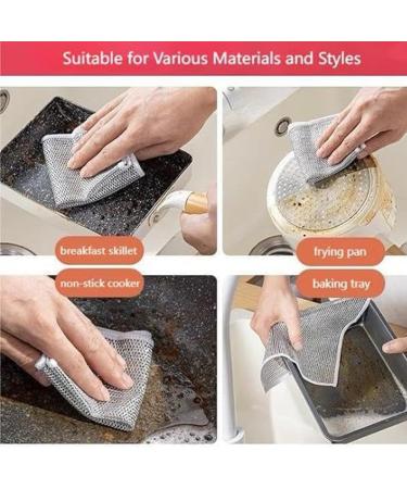 Graceiful Double Stainless Steel Scrubber Stainless Steel Scrubber Multipurpose Wire Dishwashing Rags Resuable Double Stainless Steel ScrubberNon Scratch Wire Dish Cloth (5 PCS) - Buy Online on GoSupps.com