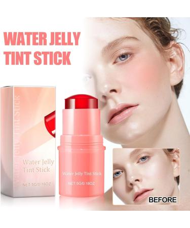 Milk Jelly Tint Milk Cooling Water Jelly Tint Makeup Lip Tint Jelly Blush Stick Sheer Lip & Cheek Stain Solid Moisturizer Stick Buildable Watercolor Finish (Pink) - Buy Online on GoSupps.com