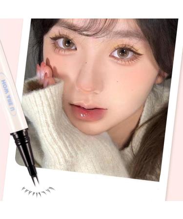 Double Lower Eyelash Pencil Eyeliner Pencil Waterproof Smudge Proof Bottom Eyelashes | Eye Liner Liquid Eyeliner Two-Claw Bottom Lashes Pencil for Eye Makeup Pochy 02# Fog Gray Brown - Buy Online on GoSupps.com