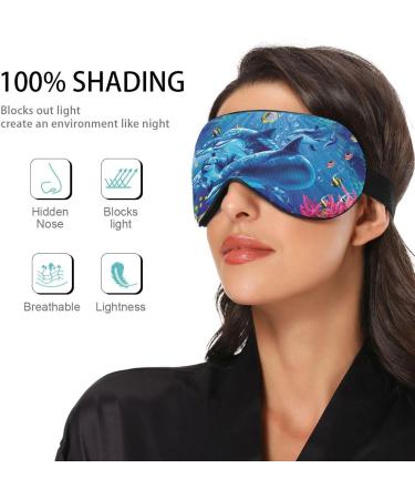 Underwater Dolphin Sleep Mask | Light Blocking Eye Mask for Travel & Naps | Adjustable Soft Blindfold for Men & Women - Buy Online on GoSupps.com
