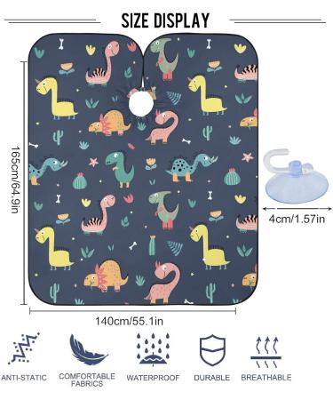 visesunny Barber Cape Funny Cartoon Dinosaur Cactus Floral Polyester Hair Cutting Salon Cape Apron Anti-Static Haircut Water-Resistant Shaving Cloth Beard Shaving Bib Hairdressing Cape Multi7 Large - Buy Online on GoSupps.com