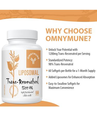 Liposomal Trans-Resveratrol Supplet | 1200mg High-Potency 98% Purity from Japanese Knotweed Extract Antioxidant & Anti-Aging Support Longevity and Immunity 180 Softgels 60 count (Pack of 3) - Buy Online on GoSupps.com