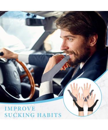Ramede Thumb Guard - Stop Thumb Sucking & Skin Picking | 2 Pairs Black & Grey Adult Thumb Finger Glove - Buy Online on GoSupps.com