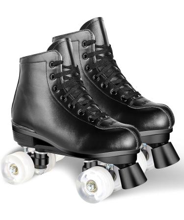 Perzcare High-top PU Leather Roller Skates for Women & Men - Black (Size 41) - Buy Online on GoSupps.com