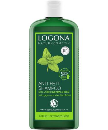 LOGONA Naturkosmetik Anti-Fett Shampoo Bio-Zitronenmelisse, Schenkt Leichtigkeit & Frische, Harmonisiert die Balance auf der Kopfhaut, Mit Bio-Pflanzenzenzenten, 250ml