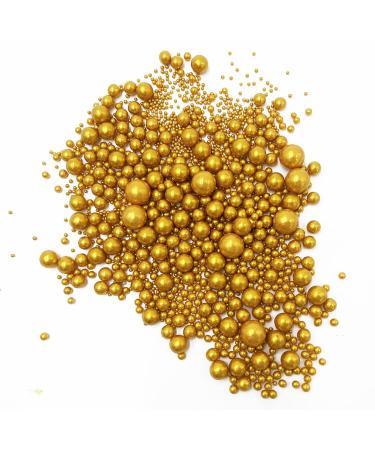 Gold Edible Pearl Sugar Sprinkles - 120g/4.2oz Jar for Cake, Cupcake, Cookie Decorations - Perfect for Weddings, Showers, and Parties - Buy Online on GoSupps.com