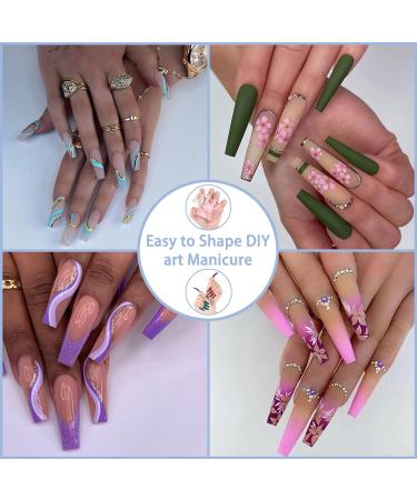 ToouYoun 400pcs Clear Coffin Press-On Nails | Long Full Cover Acrylic Nail Tips for DIY Nail Art - Buy Online on GoSupps.com