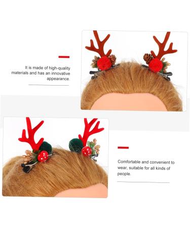 FOMIYES 4 Pairs Christmas Hair Clips Animal Horns Headpiece Hair Decoration Doe Ears Hair Clip Antlers Hair Clips Girls Dresses Animal Horns Clips Santa Hat Clip Elder Pompom - Buy Online on GoSupps.com