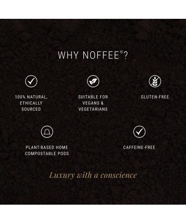 Noffee Premium Chicory Coffee Alternative - Caffeine-Free & Gut-Friendly - Vegan & Gluten-Free - Sustainably Sourced Medium to Dark Blend - 8 Compostable Pods - Buy Online on GoSupps.com