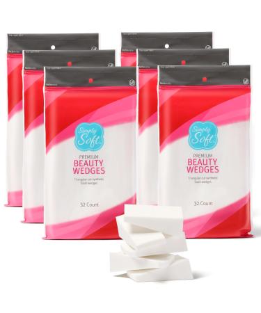 Simply Soft Premium Beauty Wedges 192 Count Blend & Smooth Cosmetics Precise Edges For Makeup Application or Removal Foundation Blush Eye Shadow Latex-Free Skin Care