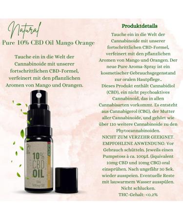 Pure Production AG Pure 10 CBD Oil Mango Orange - Buy Online on GoSupps.com