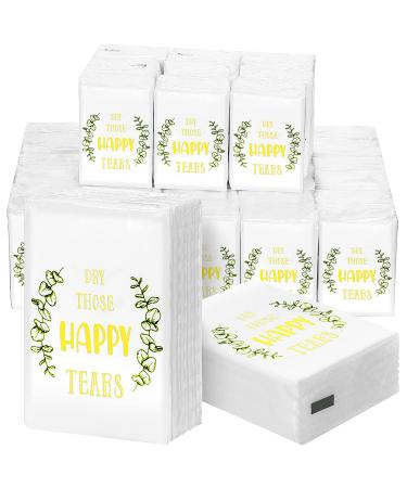 100 Packs Wedding Facial Tissues Dry Those Happy Tears Pocket Tissues 3 Ply Travel Tissue Packs Wedding Tissues Travel Size Tissues Wedding Favors for Guests Wedding Ceremony Graduation Party Supplies