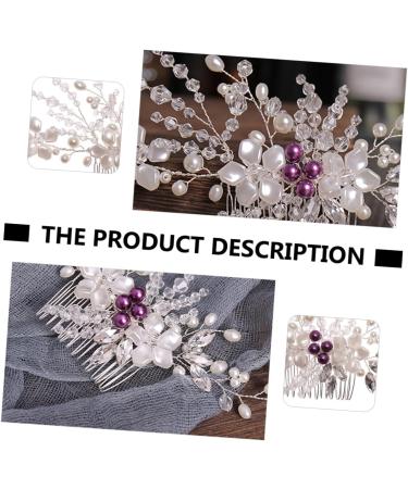 DOITOOL 1pc Braided Flower Comb Hair Accessory for Women Hair Jewels for Women Flower Hair Accessories Pearl Hair Barrettes To Weave Bride Wire White The Side Hair Comb - Buy Online on GoSupps.com