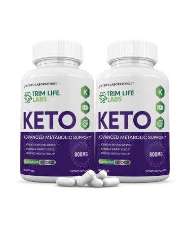 (2 Pack) Trim Life Labs Keto Pills Includes Apple Cider Vinegar Patented goBHB® Exogenous Ketones Advanced Ketogenic Supplement Ketosis Support for Men Women 120 Capsules 60 Count (Pack of 2)