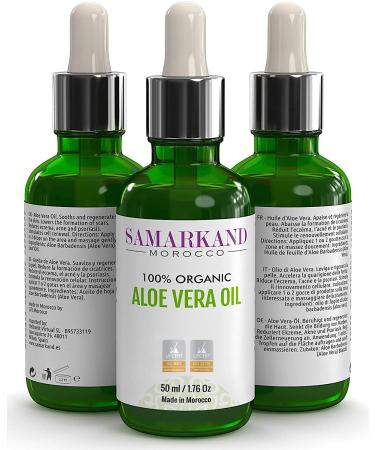 SAMARKAND Aloe Vera Oil 100% Organic Pure & Natural - 50ml for Skin Hair Nails Lips & Body Care | International Shipping Available - Buy Online on GoSupps.com