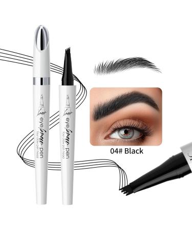 3D Microblading Eyebrow Pencil Waterproof Eyebrow Pencil With 4 Tips Precision Eyebrow Pencil Eye Brow Contouring For Long Lasting Definition Black - Buy Online on GoSupps.com