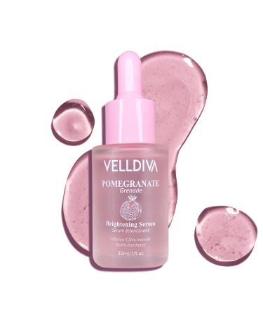 Pomegranate Natural Face Serum - Antioxidant-Rich Formula with Niacinamide Vitamin C 15% & E and Natural Fruit Extracts for Anti Aging Face Fine Lines & Dark Spots. 1Fl Oz