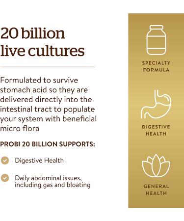 Solgar Probi 20 Billion â€“ 30 Vegan Vegetable Capsules for Digestive Health - Buy Online on GoSupps.com