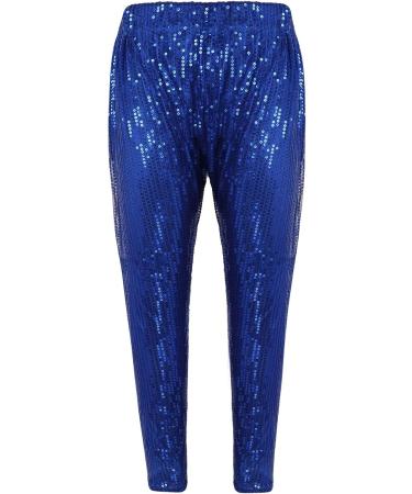 Easyforever Unisex Kids Sparkling Sequins Dance Pants Royal Blue - Size 7-8 Years - Buy Online on GoSupps.com