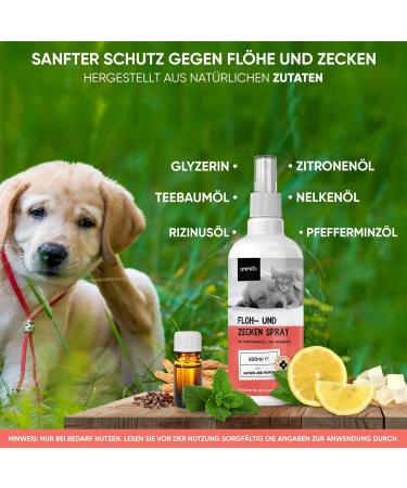 Animigo Flea Spray for Cats & Dogs - Natural Insecticide-Free Remedy for Fleas Ticks & Lice - 500ml Peppermint & Castor Oil Protection for Home & Furniture - Buy Online on GoSupps.com