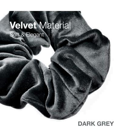 2 PCS Premium Large Dark Grey Velvet Hair Scrunchies for Women, Girls, and Kids | Updo Ponytail Bobble Scrunchy Holder - Buy Online on GoSupps.com
