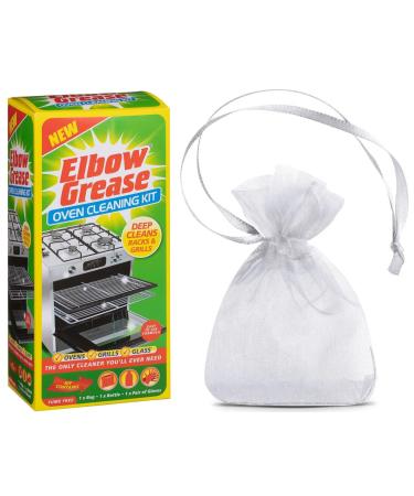 Elbow Grease Oven Cleaning Kit 500ml Contains: 1 x Bottle 1 x Bag 1 X Pair of Gloves + Our Gift for You: Organza Bag Size: 9x7x0.1cm