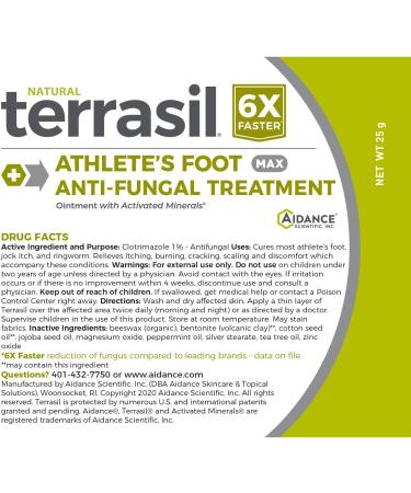 Terrasil Athlete's Foot Cream Treatment - Extra Strength Formula with Tea Tree Oil and Clotrimazole (25gm) - Buy Online on GoSupps.com