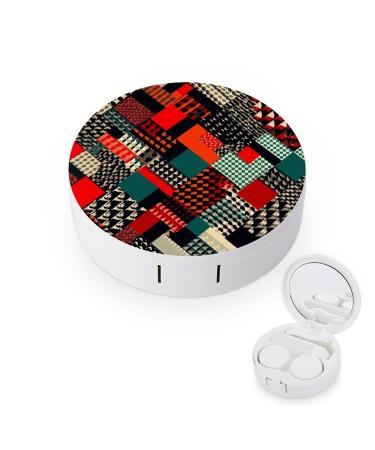 Contact Lens Case Diagonal Geometric Pattern Print Plastic Contact Lens Case contact Lens Care Box ontact Lens Travel Box