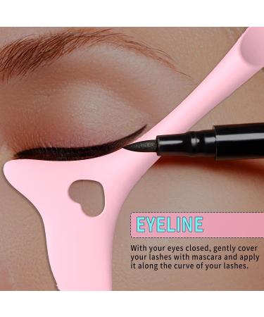 2Pcs Eyeliner Stencils Reusable Eyeliner Aid Tool Mascara Shield Applicator for Eyeliner Eyelashes Eyeshadow Lipstick (Blue) - Buy Online on GoSupps.com