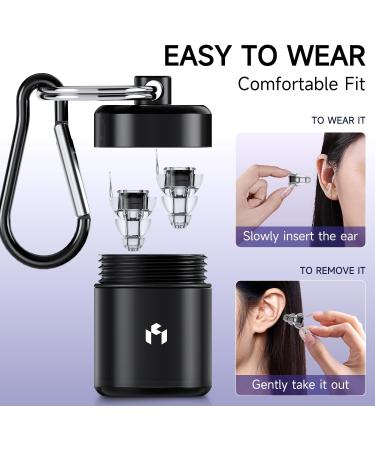 Concert Ear Plugs - High Fidelity Hearing Protection for Musicians DJs & Festivals | 26 dB Noise Reduction Music Earplugs in Clear & Black - Buy Online on GoSupps.com