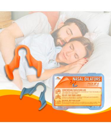 Nasal Dilators for Snoring - Anti Snore Nose Breathing Aids - 4-Pack, 2 Small & 2 Medium - by Mobi Lock - Buy Online on GoSupps.com