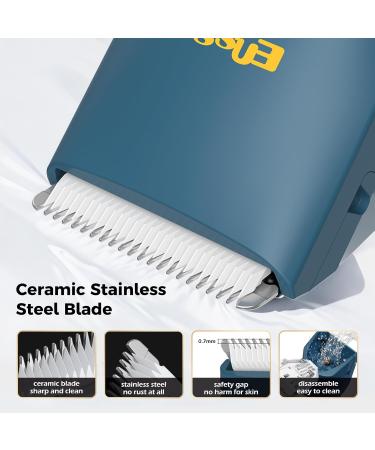 ENSSU Cordless Hair Clippers for Men | Waterproof Beard Trimmer | Ceramic Blade & Rechargeable Electric Hair Cutting Kit for Adults & Kids - Blue - Buy Online on GoSupps.com