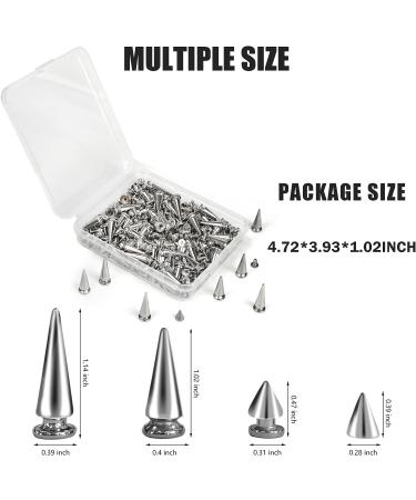 200 Sets Silver Cone Spikes Screw Back Studs for DIY Clothing & Leather Craft - Punk Rock Rivets in Various Sizes - Buy Online on GoSupps.com
