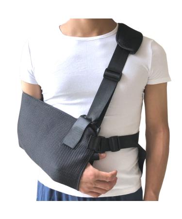 Arm Sling Shoulder Immobilizer with Adjustable Split Strap  Lightweight Breathable Wrist Elbow Support for Dislocation  Fracture  Sprains & Broken Arm  Fits Both Adults and Youths