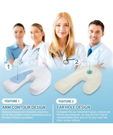 Memory Foam Side Sleeper Body Pillow for Adults - U-Shaped Contoured Support for Neck, Back, and Shoulder Pain Relief - Removable Washable Cover - White - Buy Online on GoSupps.com