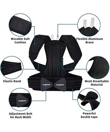 Adjustable Back Posture Corrector Shoulder Lumbar Brace Belt Strap Provides Lumbar Shoulders Support Spine Waist Strap for Boys Girls Children Kids (Color : Black Size : Medium) (Black L (Black X) - Buy Online on GoSupps.com