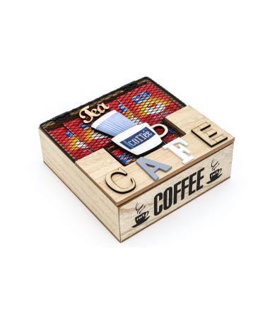 Gruppo Maruccia - Wooden Tea and Herbal Tea Box - Kitchen Container for Sugar and Tea Bags