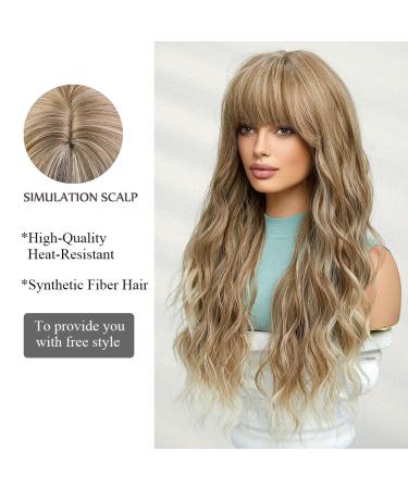 Buy Oefei Long Light Brown Blonde Wig - Natural Wavy Synthetic Hair Heat-Resistant for Daily Party & Cosplay Wear - Buy Online on GoSupps.com