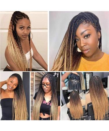 Jumbo Braiding Hair Extensions Colorful Synthetic Hair for DIY Crochet Box Braids Ombre 1Pc 24inch Black to Auburn to Blonde - Buy Online on GoSupps.com