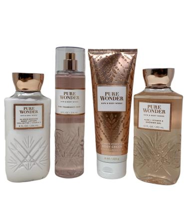 Bath & Body Works PURE WONDER Deluxe Gift Set - Fragrance Mist - Body Cream - Body Lotion - Shower Gel - Full Size