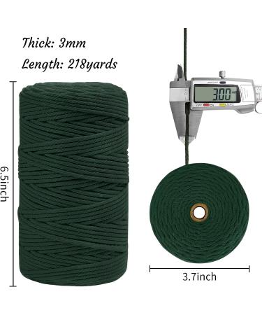 LEREATI 3mm Macrame Cord 219 Yards | Natural Cotton Twine for Crafts | Thick Colored Macrame Rope Yarn for DIY Projects | Peacock Blue Macrame String - 3mmx219yards - Buy Online on GoSupps.com