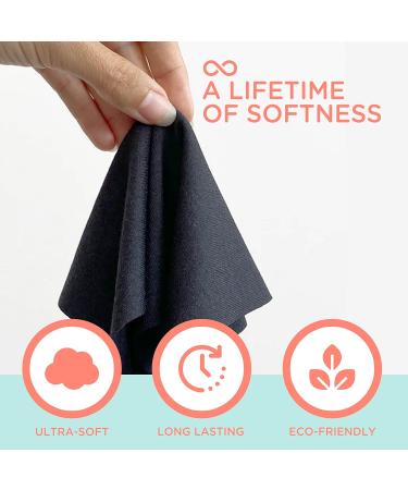 Boaty Reusable Tissue Box Washable Sustainable and Eco-Friendly Tissue Cloth Handkerchief for Home Ultra-Soft and Absorbent Cotton Bamboo Facial Tissue (12 Black) - Buy Online on GoSupps.com