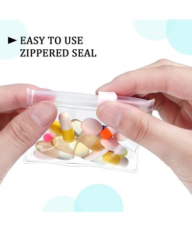 Reusable Zippered Pill Pouch Set - 12 Clear Plastic Bags with Slide Lock for Travel Medicine Organization and Storage of Pills and Small Items - Buy Online on GoSupps.com