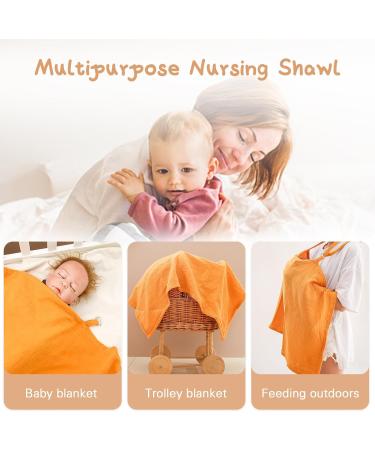 Breathable Yellow Muslin Nursing Cover with Adjustable Strap - Lightweight and Soft Cotton Breastfeeding Shawl for Outdoor Feeding - Buy Online on GoSupps.com