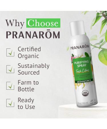 Pranarom - Aromaforce Air Purifying Spray with Organic Essential Oils Deodorizers for Home Essential Oil Infused with Plant Essences Fresh Citrus Scent Certified Organic 150ml - Buy Online on GoSupps.com
