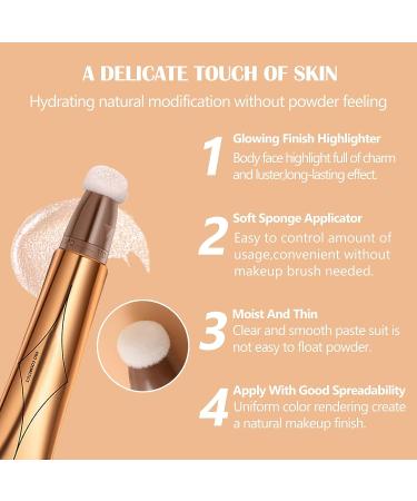 DAGEDA Shimmer Liquid Highlighter Stick - Waterproof Face & Body Makeup (#04 Light Pink) - Buy Online on GoSupps.com