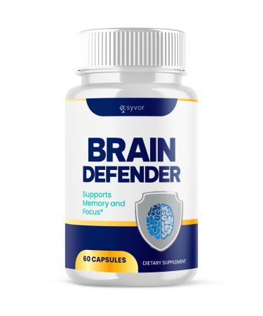 Brain Defender Supplement Pills Official Brain Defender Advanced Formula Nootropic Capsules All Natural Health and Wellness Support Formula Maximum Strength Ingredients Braindefender (60 Capsules)