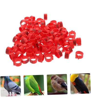 Amosfun 100 Pcs Pigeon Anklet Plastic Ducks Pigeons Ring Bands Pigeon Identification Ring Chick Baby Amulet 1.3X1.3CM Red - Buy Online on GoSupps.com