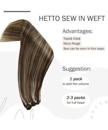 Buy Hetto Tressen Extensions - Real Hair Brown Highlights Dark Brown & Red Blonde #4/27 80g 35cm | Best International Shipping - Buy Online on GoSupps.com