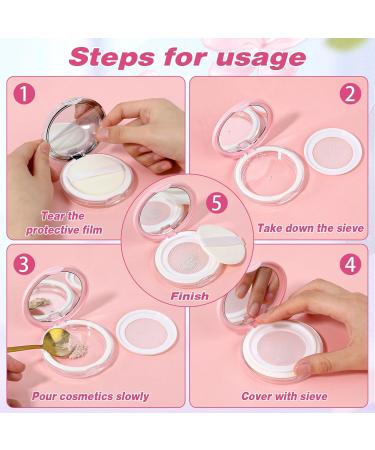 Portable DIY Makeup Case - 2 Pack Loose Powder Box with Mirror & Sieve | Reusable Silver & Pink Makeup Storage - Buy Online on GoSupps.com